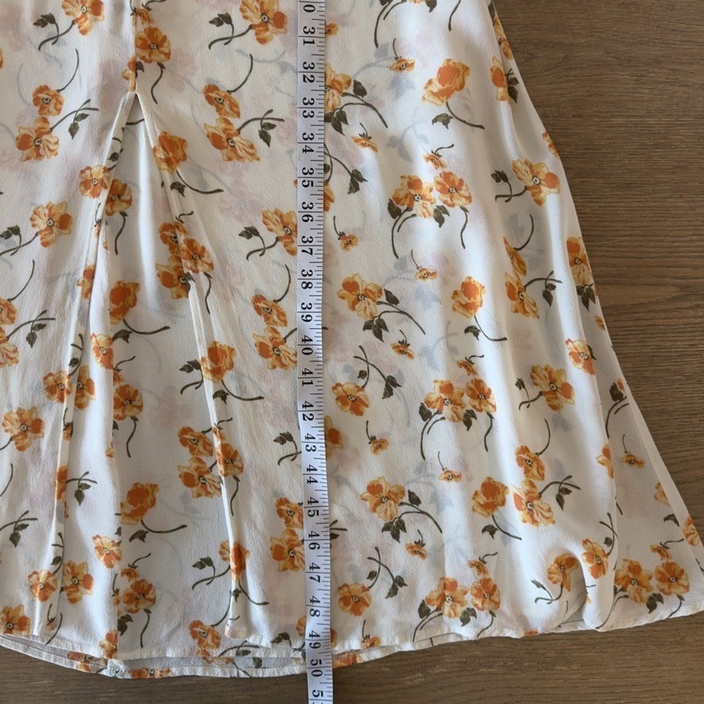 Reformation Floral Wellfleet Back Cutout V-neck Midi Dress-Sz 12-Limonada Print - Picture 15 of 16